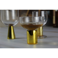 Gold Dessert Coupe cocktail glass wine glass set with gold base Supplier