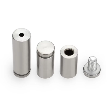 Black Screw-lock Glass Standoff Brass Round Aluminum Alloy Stainless Steel Male and Female Threaded