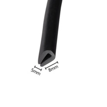 5mm x 8mm U Channel EPDM Black Moulding Trim Strip Edge Guard Rubber Sealing Strip Weatherstrip Door Protector