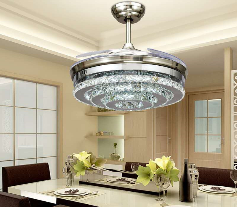 Ceiling Fan Light With Crystal