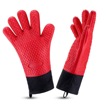 Long Waterproof BBQ Heat Resistant Silicone Oven Mitts