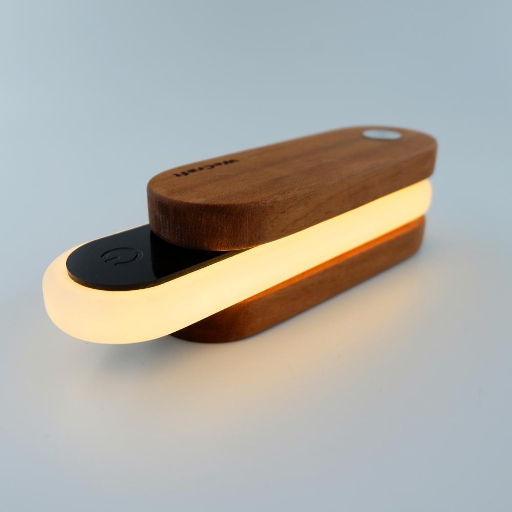 مصباح طاولة خشبي محمول ذكي قابلة لإعادة الشحن