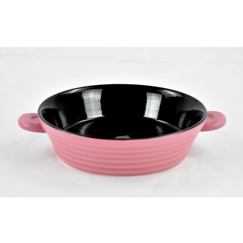 Ceramic Custom Round Baking Tray with Ear Pan