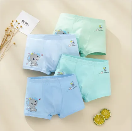 Spring New Children Cotton Underwear Comfortable Baby Cartoon Printed Boxer Shorts