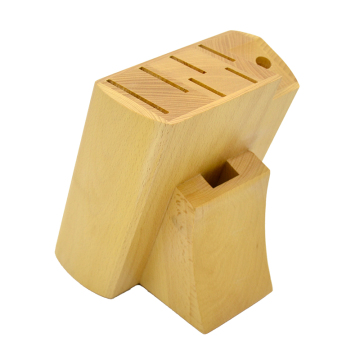 Bloque de cuchillo de madera de haya con ranuras anchas para un fácil almacenamiento de cuchillos de cocina
