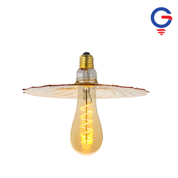 Crystal Clear Bell-Shaped Ribbed Glass LED Bulb