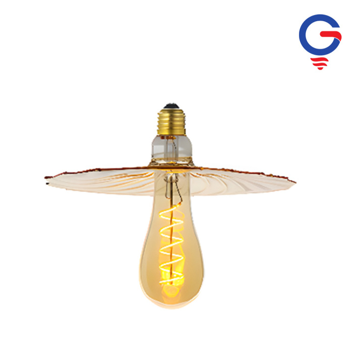 Crystal Clear Bell-Shaped Ribbed Glass LED Bulb