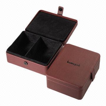 Couples watch box, made of leather and velvet, blister, customized designs and sizes are accepted