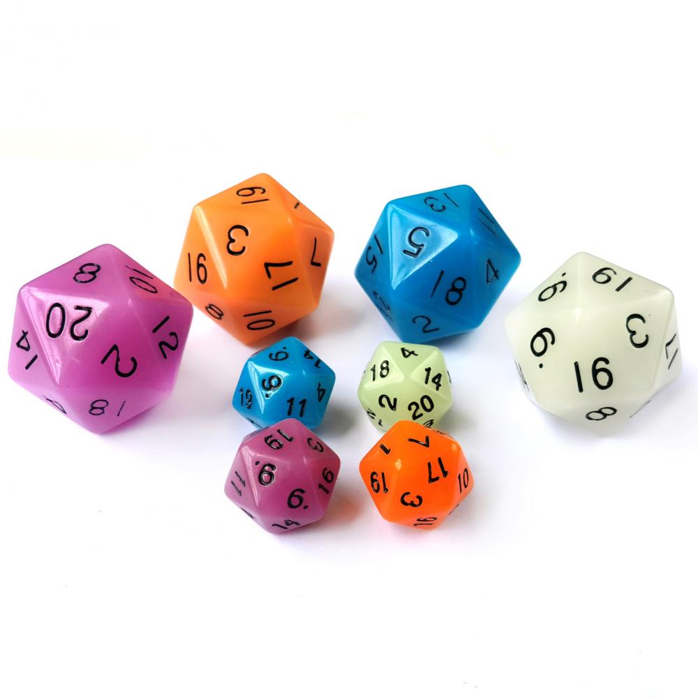 Jumbo Glowing in the Dark 20 Sides Polyhedral Dice