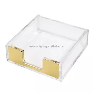 Clear Acrylic Memo Pad & Note Holder in Light Gold: Perfect Desk Organizer for Office, School, or Home