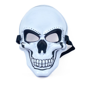 Máscara de Halloween com caveira iluminada por LED