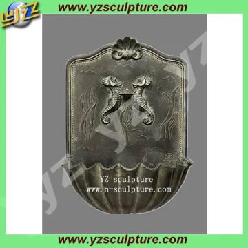 Sea Horse brass wall fountain