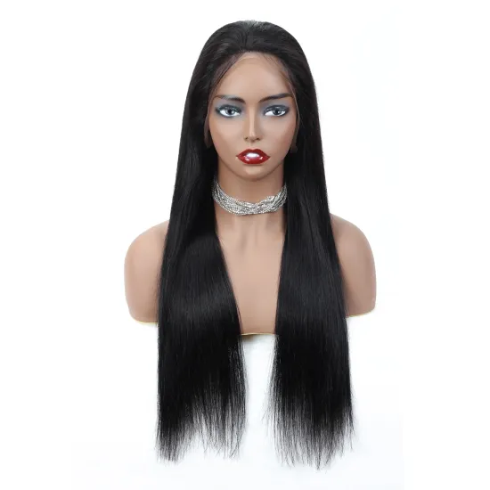Wholesale Virgin Hair Vendor Cuticle Aligned Lace Front Human Hair Wig for Black Women Brazilian Straight Swiss Lace Closure Wig