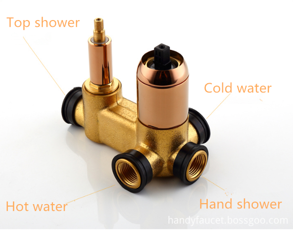 Three ways concealed wall mouned valves