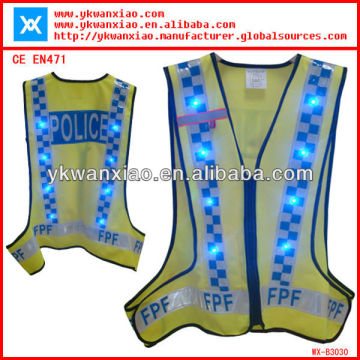 Safety 16 Led lights vest with kind of color ,Reflective 16 Led lights vest with printing LOGO ,Reflective 16 Led vest