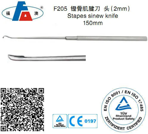 Ear stapes sinew knife, Ear instruments