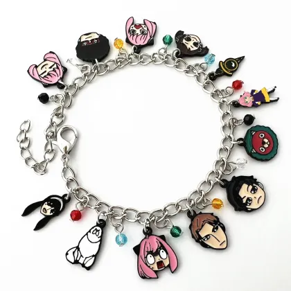High Quality Wholesales: Custom Zinc Alloy SPY FAMILY Charm Bracelet