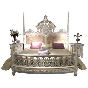 French Luxury European Style Hand-painted Solid Wood King Bed Sets