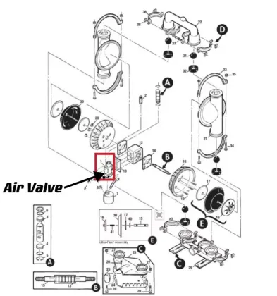 WILDEN Air Operated Diaphragm Pump Brass Air Valve Assembly for Repair Kit