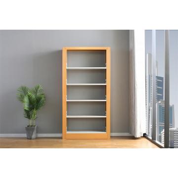 White 5 Tier Library Bookcase Metal Bookshelf