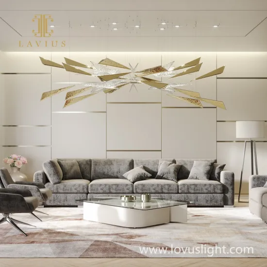 Technology sense shape triangle chandelier Villa living room hotel hall custom large chandelier Exquisite light chandelie