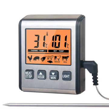 Mikrovågsugnssäker digital grilltermometer stor display