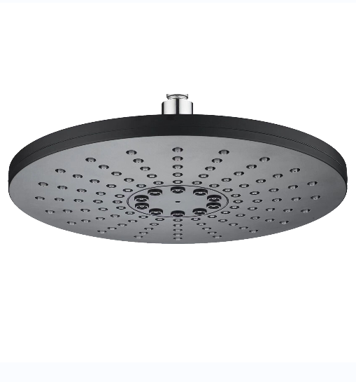 Black Abs Plastic Material High Flow Rainfall Shower Head With Swivel Ball Joint