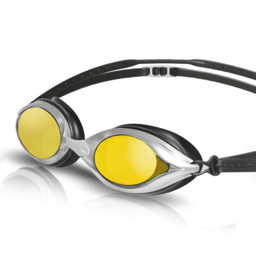 Comfortable UV Protection Mirrored Triathlon Swimming Goggles with Anti-Fog Silicone Adult Swim Goggles