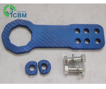 Blue Universal Aluminum With Carbon Fiber Parttern Front&Rear Bumper Racing Tow Hook