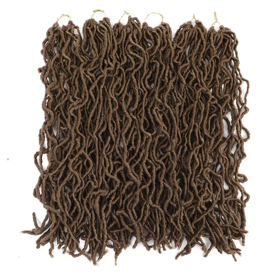 Wholesale fiber nu locs crochet braid hair ombre 24inch curly faux locs dreadlocks nu locs boho synthetic hair extension