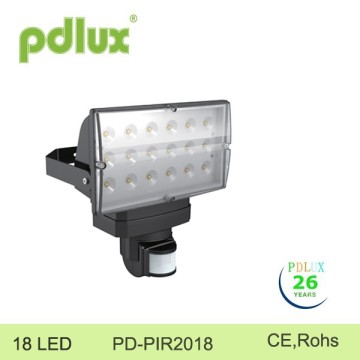 18 High-power cast LED PIR Sensor Floodlight with IP44