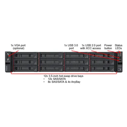Lenovo SR590 Xeon Silver 4110 2U Rack Server 16GB 2TB 750W