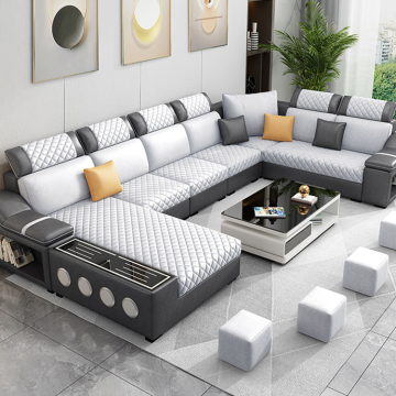 2023 Luxe Turkse microfiberstof Woonkamer Set: moderne U-vormige sectionele bank en gezinsmeubelscollectie