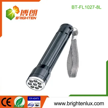 Factory Supply 2*AA Dry Battery Used Housing OEM Aluminum Small 8 led Cheap Torches