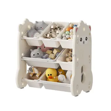 Castle Shape Kids Toy Shelf - Plastic Toy Storage Cabinet