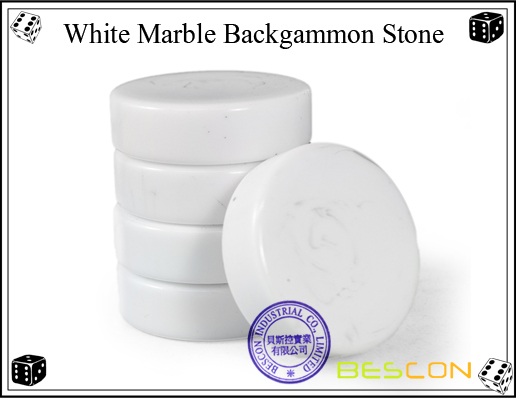 White Marble Backgammon Stone