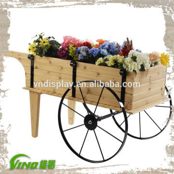 Garden Display Flower Plant Cart Wooden Plinth Stand garden plant rack