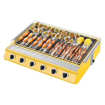 outdoor 6 burner propane grill smokeless roaster gas oven Bbq rotisserie stove grill bbq grills for camping