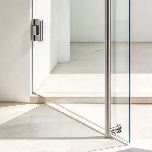 Porte de douche à charnière sans cadre en acier inoxydable 304