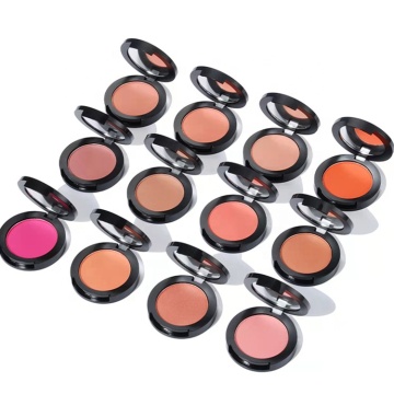 Black Round Case 12 Color Vegan Pressed Powder Blush Private Label