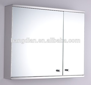 Two-door design for stainless steel bathroom mirror cabinets