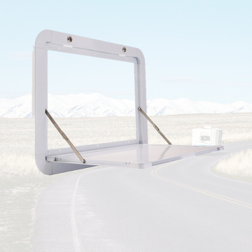 RV Caravan Picnic Folding External Table - Aluminum White Wall Mount Table for Motorhome 600x400mm