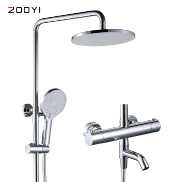 Set del mixer per doccia termostatico a pioggia in ottone rotondo con soffione - prezzi a prezzi accessibili