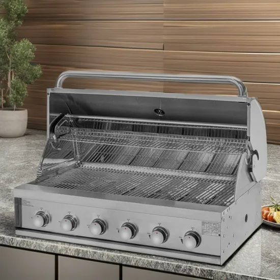 Stainless Steel 3-6 Burner Gas BBQ Grills with Electronic Shopping Trolley & Laundry Trolley for Outdoor Kitchens