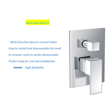 Brass Square Multi-Function Conceal Mixer