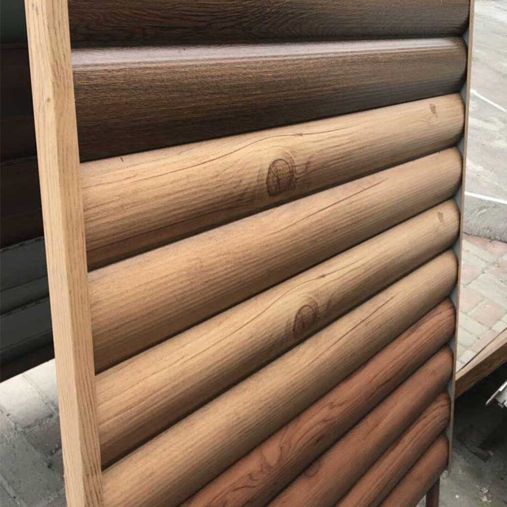 wood pattern pre-painted metal fence