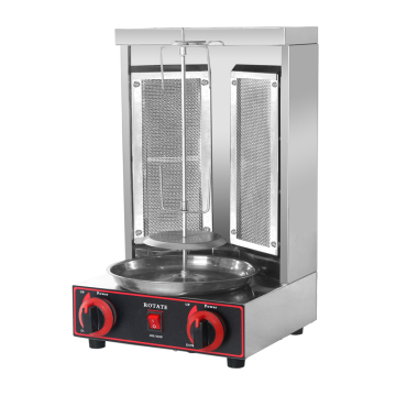2-in-1 Automatic Rotating Doner Kebab Machine with Gas Two Ceramic Burners