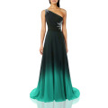 Women's One Shoulder Ombre Long Evening Prom Dress