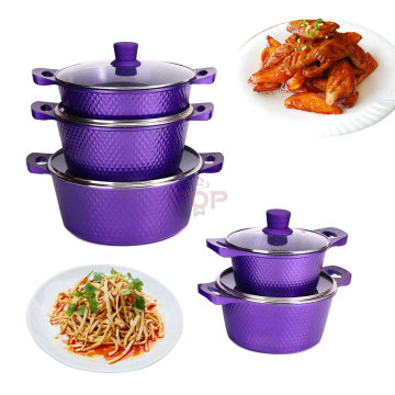 Aluminum Luxury Stackable Non-stick Cookware Set for Wholesale