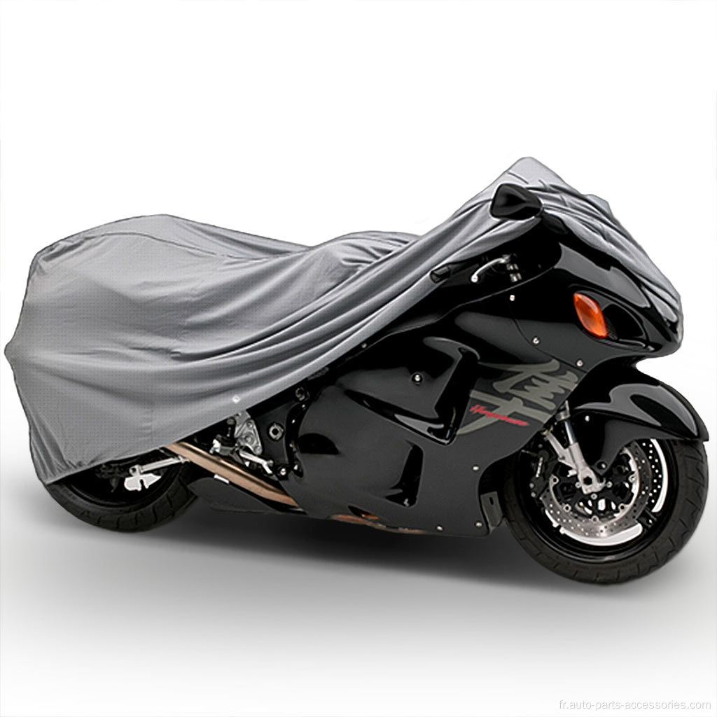 Couverture de moto gris à moto complète avec trous d&#39;antenne